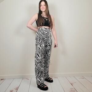 WAYF Zebra Pants Black White Large